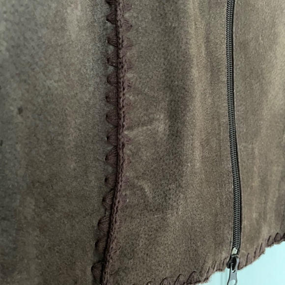 Brown zip suede sweater jacket - Size L - Picture 3 of 6